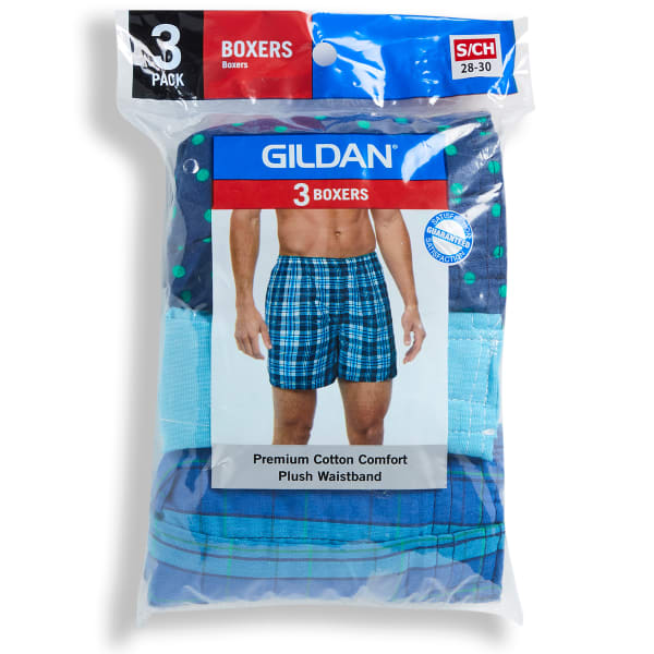 GILDAN Men's Comfort Plush Boxers, 3 Pack