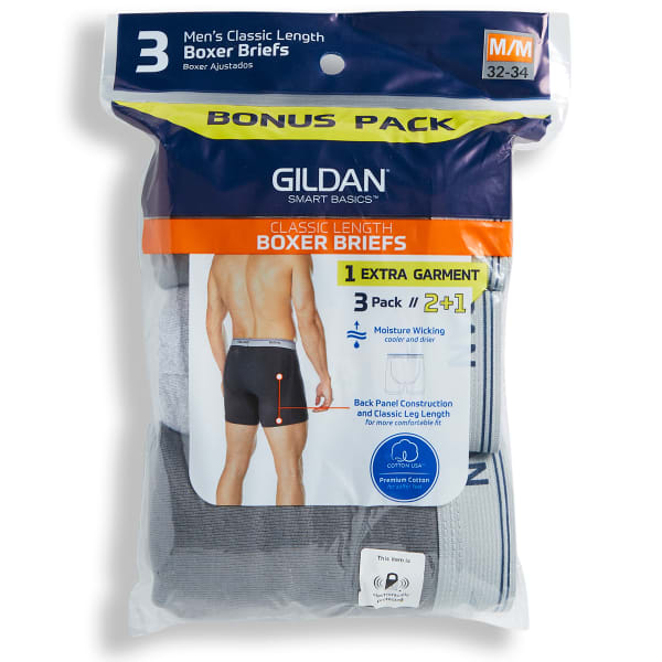 Gildan Men's Boxer Briefs, 3-Pack