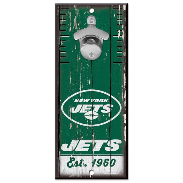 NEW YORK JETS Wood Sign with Bottle Opener