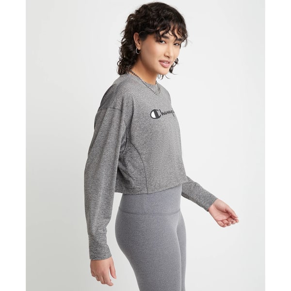 CHAMPION Women's Soft Touch Long-Sleeve Cropped Crewneck Tee