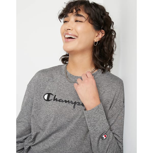 CHAMPION Women's Soft Touch Long-Sleeve Cropped Crewneck Tee