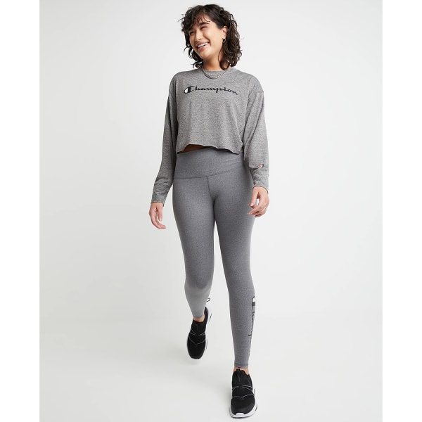 CHAMPION Women's Soft Touch Long-Sleeve Cropped Crewneck Tee