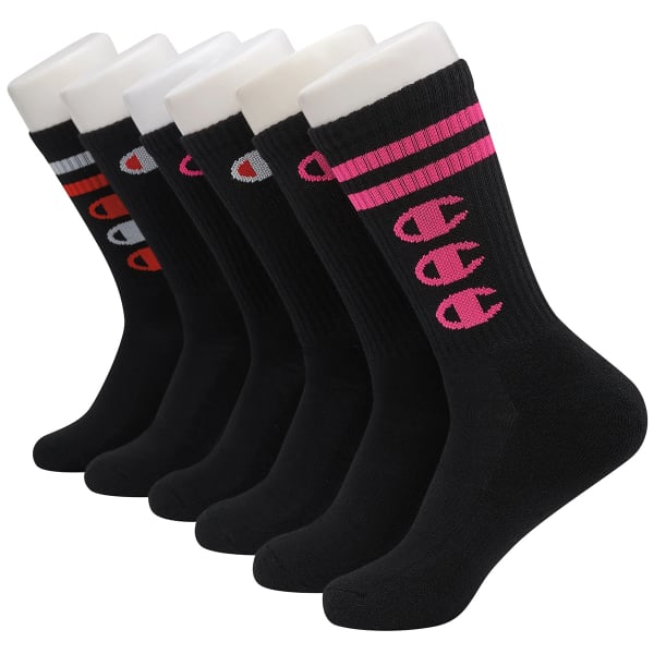 CHAMPION Women's Crew Socks, 6 Pack