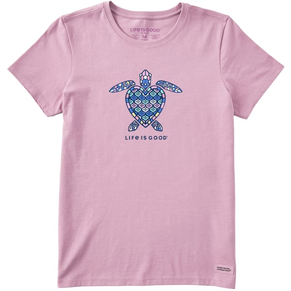 LIFE IS GOOD Women's Mandala Heart Turtle Short-Sleeve Crusher Tee