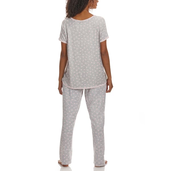 PILLOW TALK Women's Hearts Comfy Cozy Short-Sleeve Pajama Set, 2 Piece