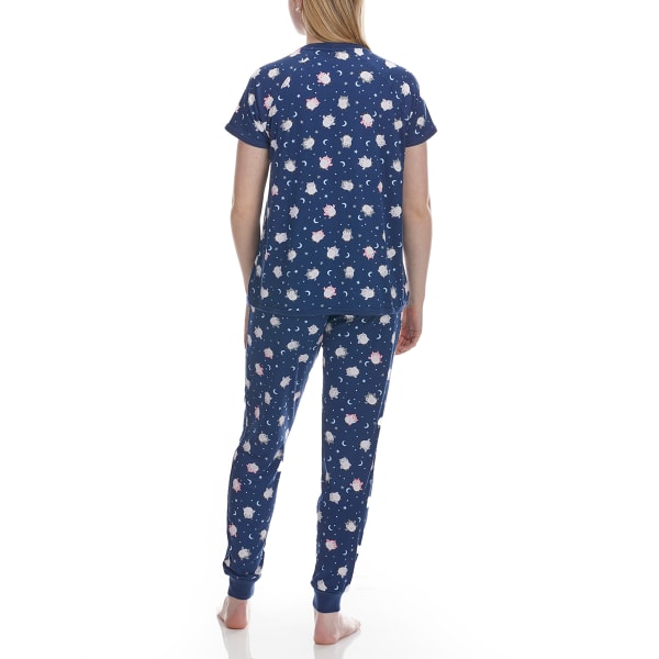 PILLOW TALK Women's Owls Short-Sleeve Pajama Set, 2 Piece