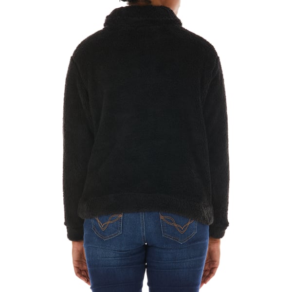 NICOLE MILLER Women's Sherpa Mockneck Pullover Sweatshirt