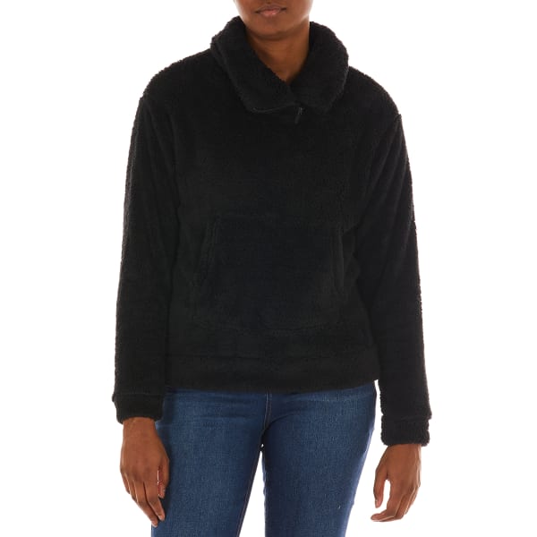 NICOLE MILLER Women's Sherpa Mockneck Pullover Sweatshirt