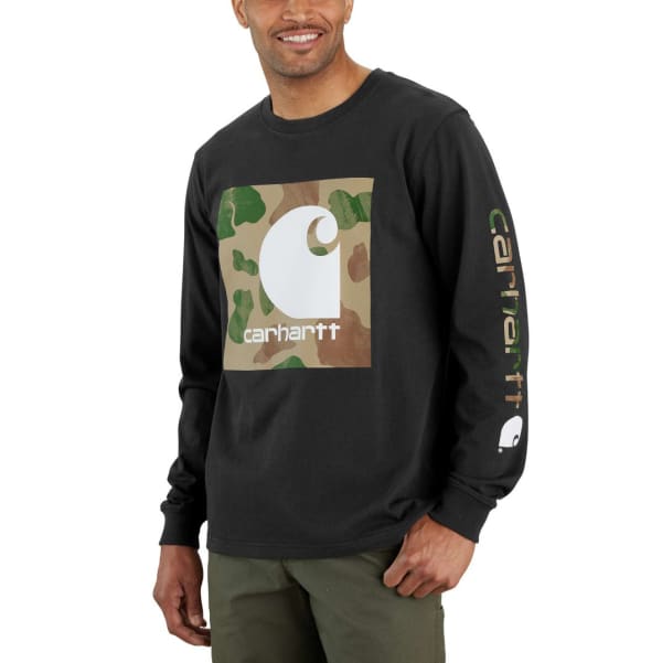 CARHARTT Men's 105959 Relaxed Fit Heavyweight Long-Sleeve Camo C Graphic T-Shirt, Extended Sizes