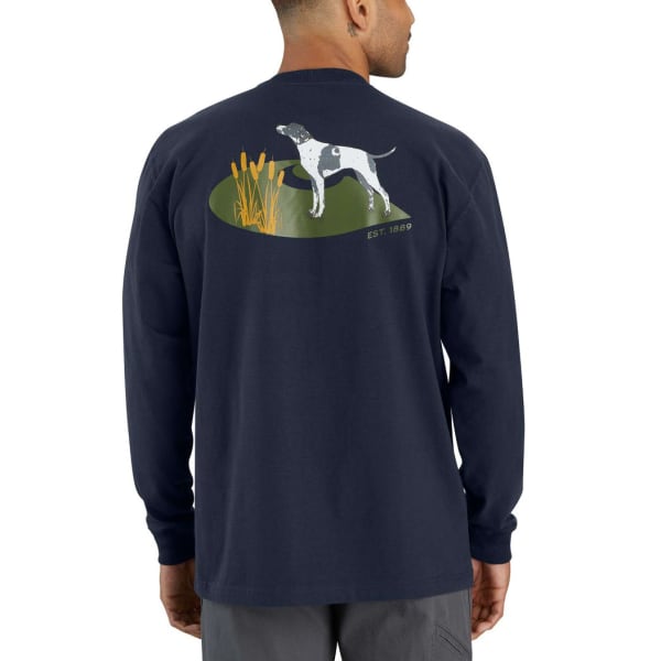 CARHARTT Men's 106038 Loose Fit Heavyweight Long-Sleeve Pocket Dog Graphic T-Shirt