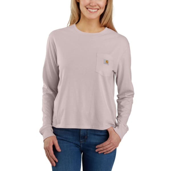 CARHARTT Women's 106121 Loose Fit Lightweight Long-Sleeve Crewneck Pocket T-Shirt