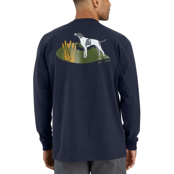 CARHARTT Men's 106038 Loose Fit Heavyweight Long-Sleeve Pocket Dog Graphic T-Shirt, Extended Sizes