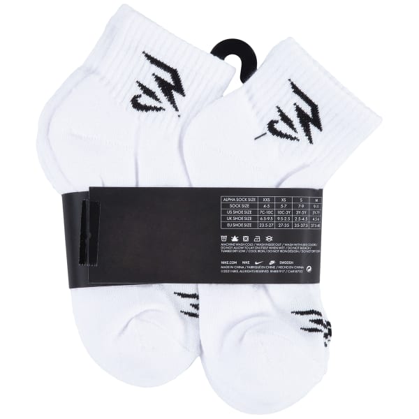 NIKE 3BRAND by Russell Wilson Boys Quarter Socks - 6 Pack