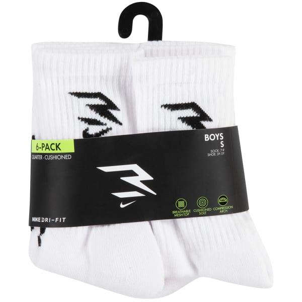 NIKE 3BRAND by Russell Wilson Boys Crew Socks - 6 Pack