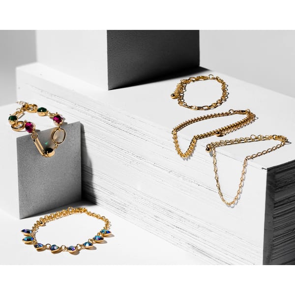 CHARMING CHARLIE Gold Chain Bracelets, 5 Pieces