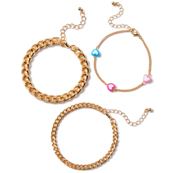 CHARMING CHARLIE Heart Bracelets, 3 Pieces