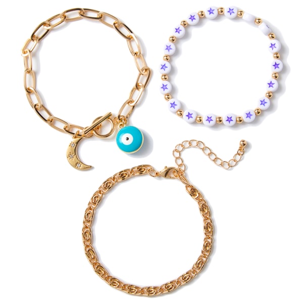 CHARMING CHARLIE Toggle Gold Bracelets, 3 Pieces