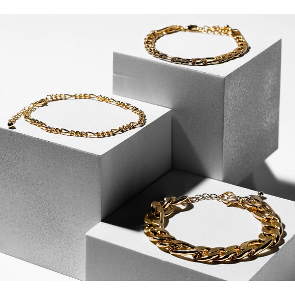 CHARMING CHARLIE Gold Link Bracelets, 3 Pieces