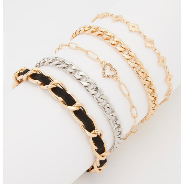 CHARMING CHARLIE Gold And Silver Bracelets, 5 Pieces