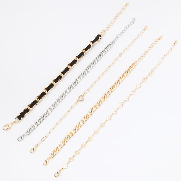 CHARMING CHARLIE Gold And Silver Bracelets, 5 Pieces