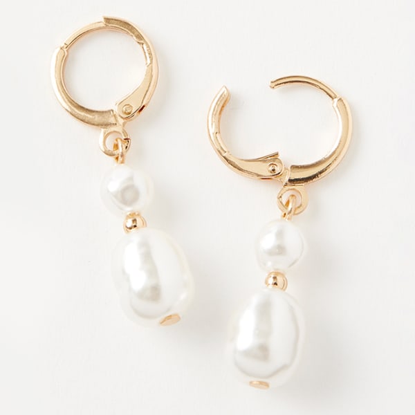 CHARMING CHARLIE Double Pearl Drop Earrings