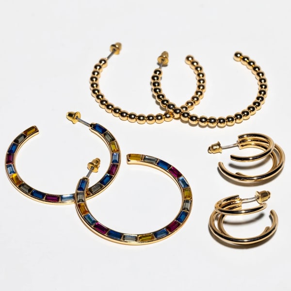 CHARMING CHARLIE Colorful Hoop Earrings, 3 Pairs