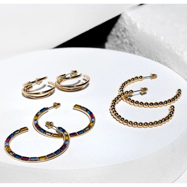 CHARMING CHARLIE Colorful Hoop Earrings, 3 Pairs