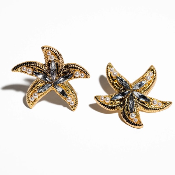 CHARMING CHARLIE Gold Star Fish Earrings