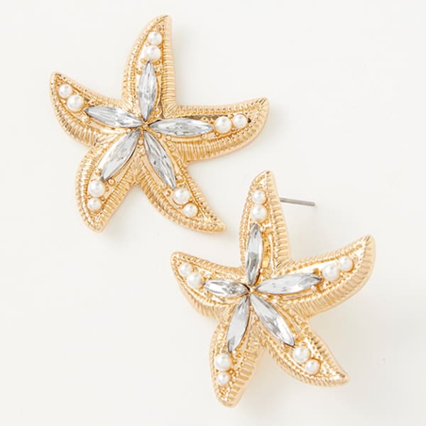 CHARMING CHARLIE Gold Star Fish Earrings