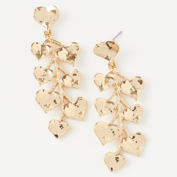 CHARMING CHARLIE Gold Heart Drop Earrings