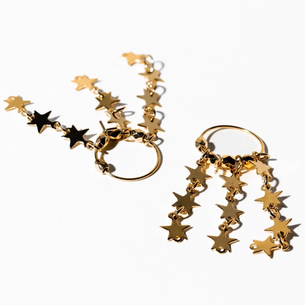 CHARMING CHARLIE Gold Star Drop Earrings