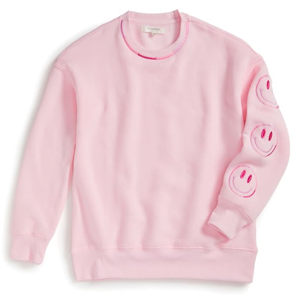 NO COMMENT Girls' Embroidered Fleece Crew