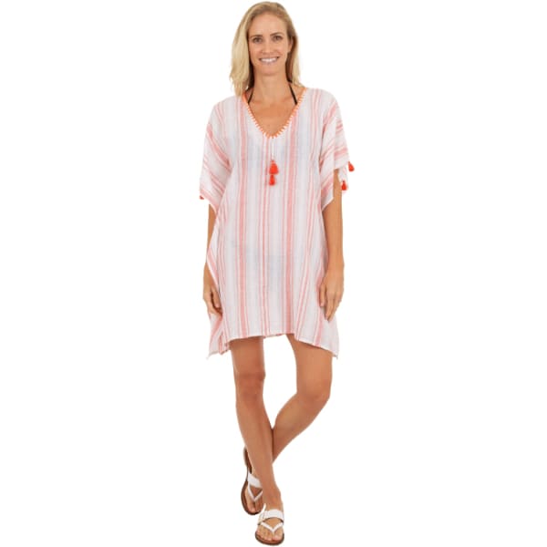 UZZI Women's Suzzi Striped Kaftan Cover-Up Dress