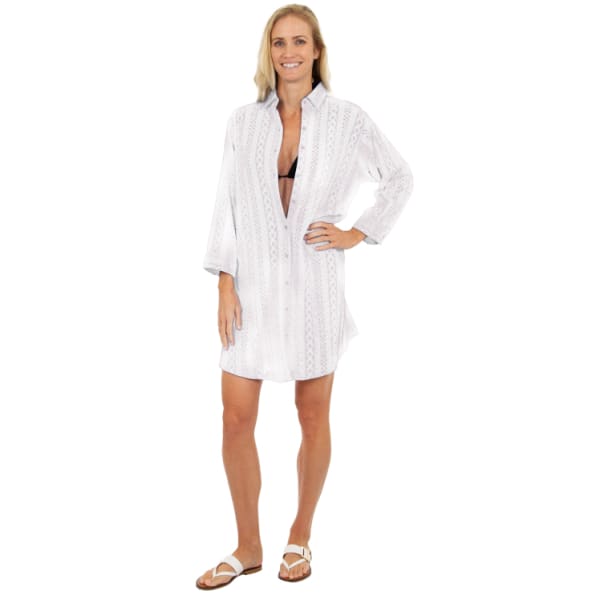 UZZI Women's Suzzi Button Down Cover Up Dress