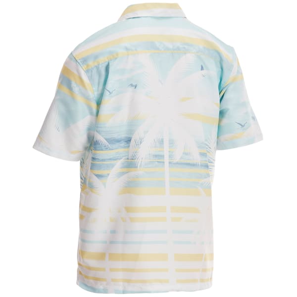 UZZI Men's Faded Palm Short-Sleeve Hawaiian Shirt