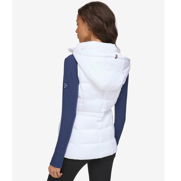 TOMMY HILFIGER Women's Water Resistant Quilted Hooded Zip-Front Vest -  Bob's Stores