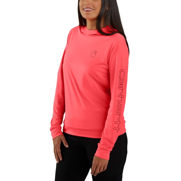 CARHARTT Women's Force Sun Defender Relaxed Fit Long-Sleeve Hooded Graphic Tee