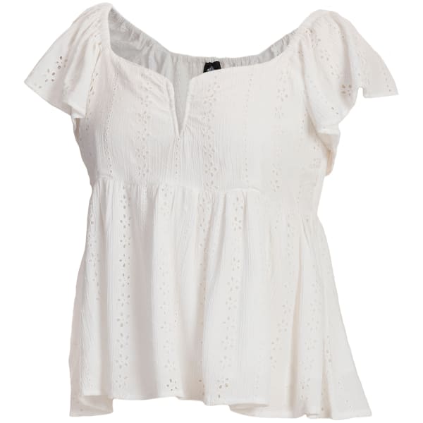 ANGIE Juniors' Embroidered Top