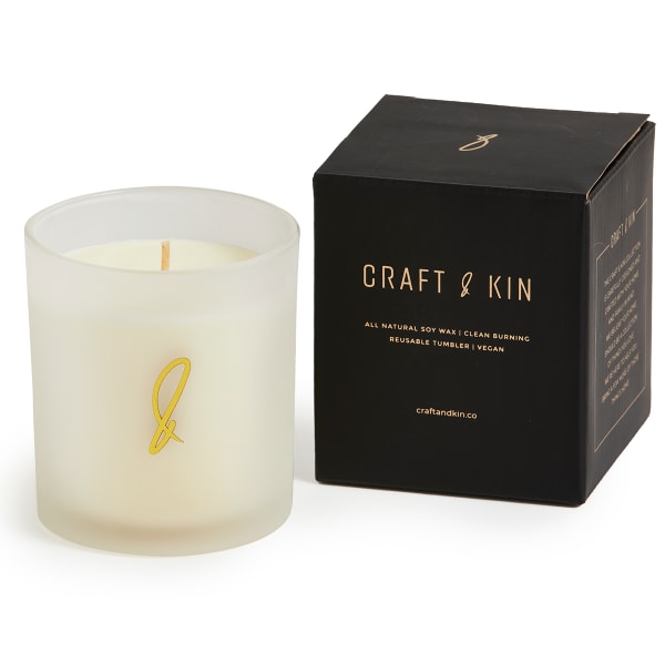 CRAFT & KIN White Frosted Candles Peppermint n Sugar Scent