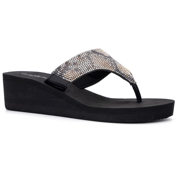 OLIVIA MILLER Women’s Snake Skin Platform Wedge Sandals