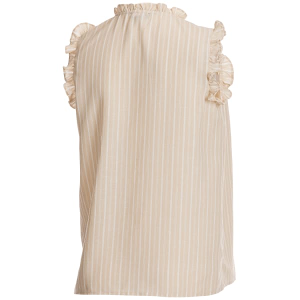 NINETY CLOTHING CO. Women's Ruffled Trim Sleeveless Top