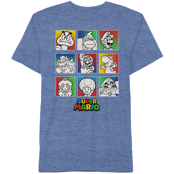 HYBRID Young Men's Super Mario Friends Short-Sleeve Graphic Tee