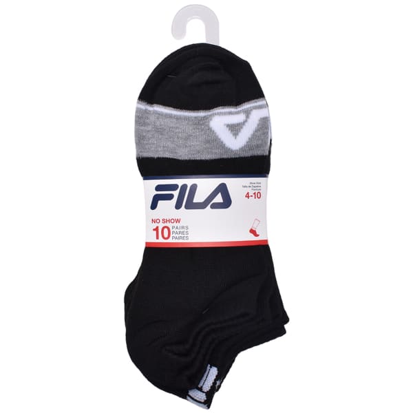 FILA Women's No Show Socks - 10 Pairs