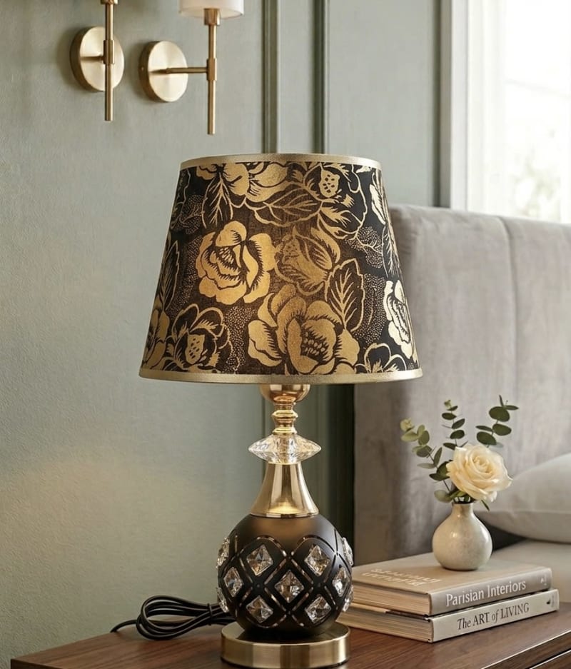 Luxury Crystal Black Table Lamp