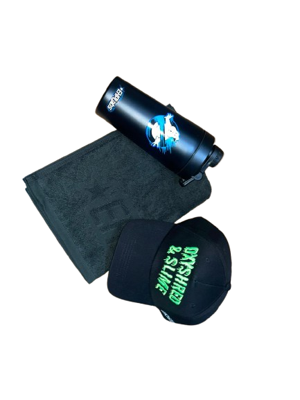 Free Cap, Towel & Stainless Steel Shaker