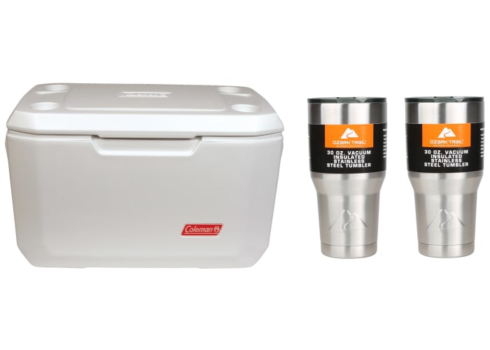 Coleman 70-qt Marine Cooler + 2 Tumblers
