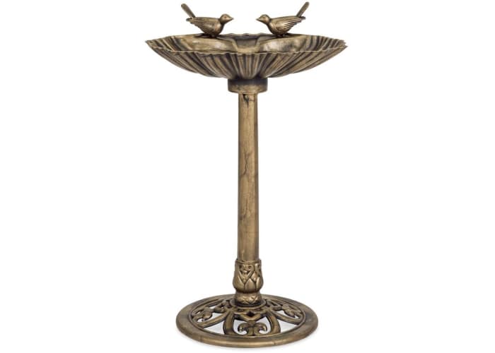 Sparrow Couple Bird Bath - Antique Gold