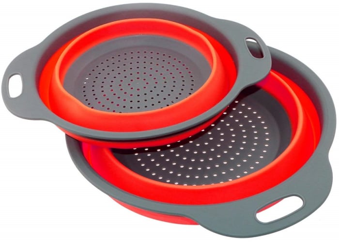 2-pk Collapsible Colanders Set