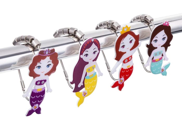 12-pk Mermaid Shower Curtain Hooks