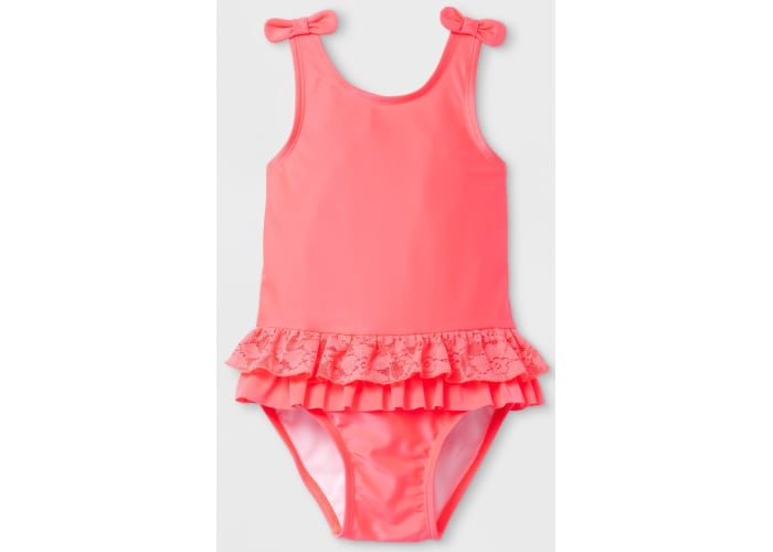 Toddler Girls' Solid One Piece Swimsuit